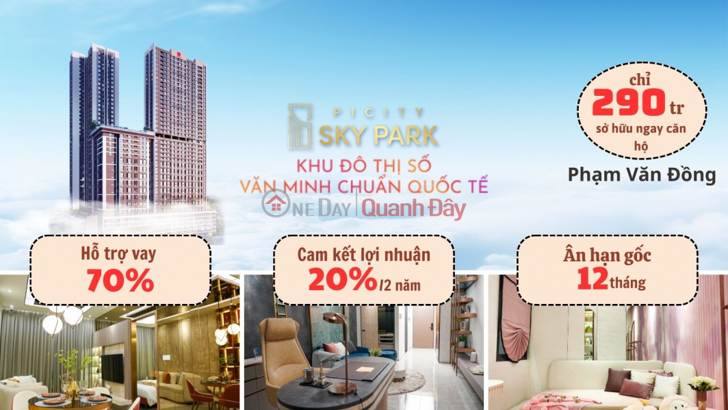 Huge preferential policy up to 600 million! Picity Sky Park 2 bedroom apartment for sale, 60m2, full of high-end furniture, only 2.3 billion Sales Listings