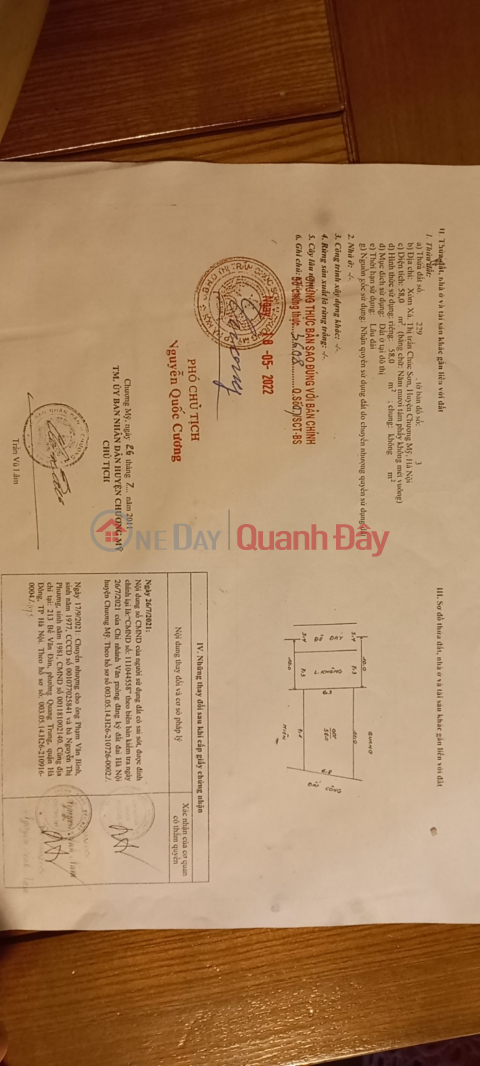 Selling land and giving away a level 4 house - bottom dyke in the center of Chuc Son town, Chuong My - area 58m with red book - house ready _0