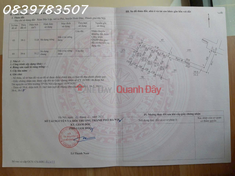 Corner house for sale in Doc Lap Hamlet - La Phu - Hoai Duc - Hanoi, right behind the Geleximco new urban area. Sales Listings