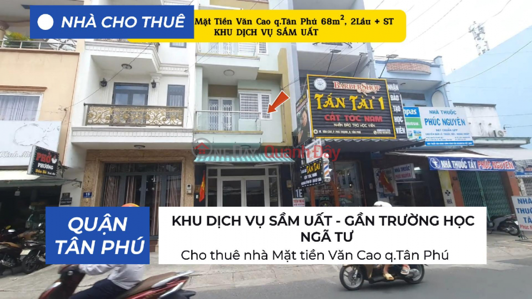 House for rent on Van Cao Street, 68m², 2nd Floor - BUSY SERVICE AREA Rental Listings