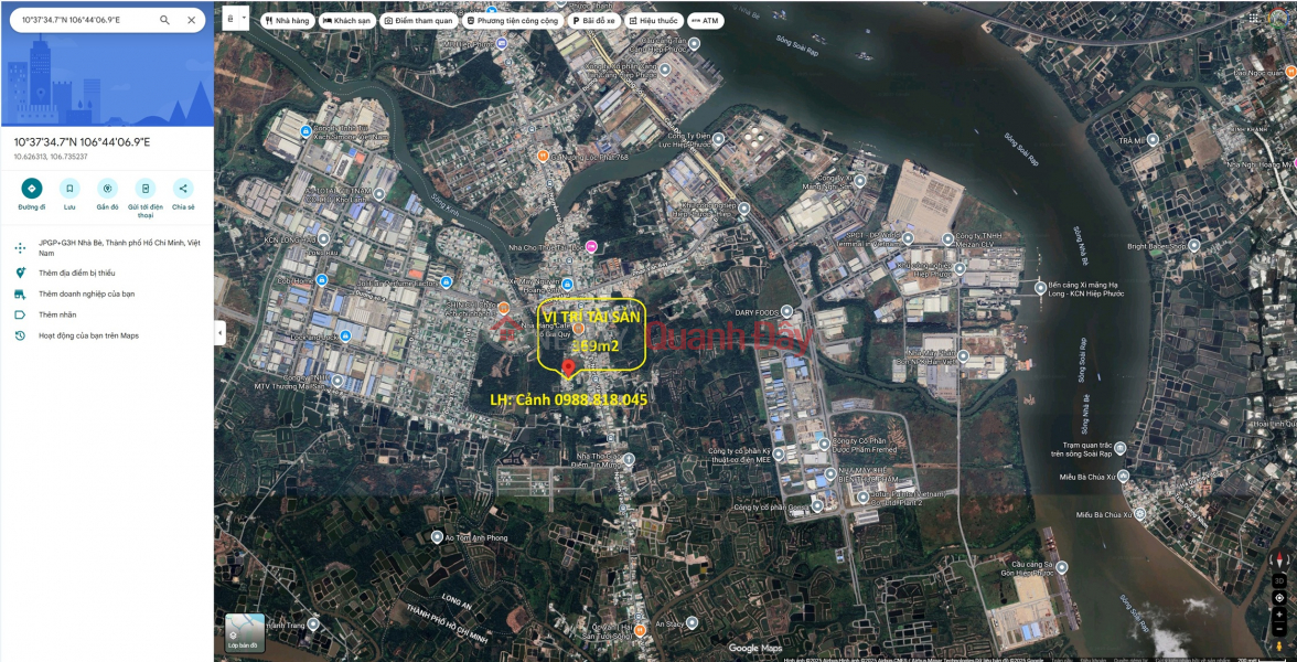 Land for sale on Nguyen Van Tao street, Hiep Phuoc, Nha Be, Ho Chi Minh city - 369m2, corner lot, free of tax, Vietnam Sales đ 9.9 Billion