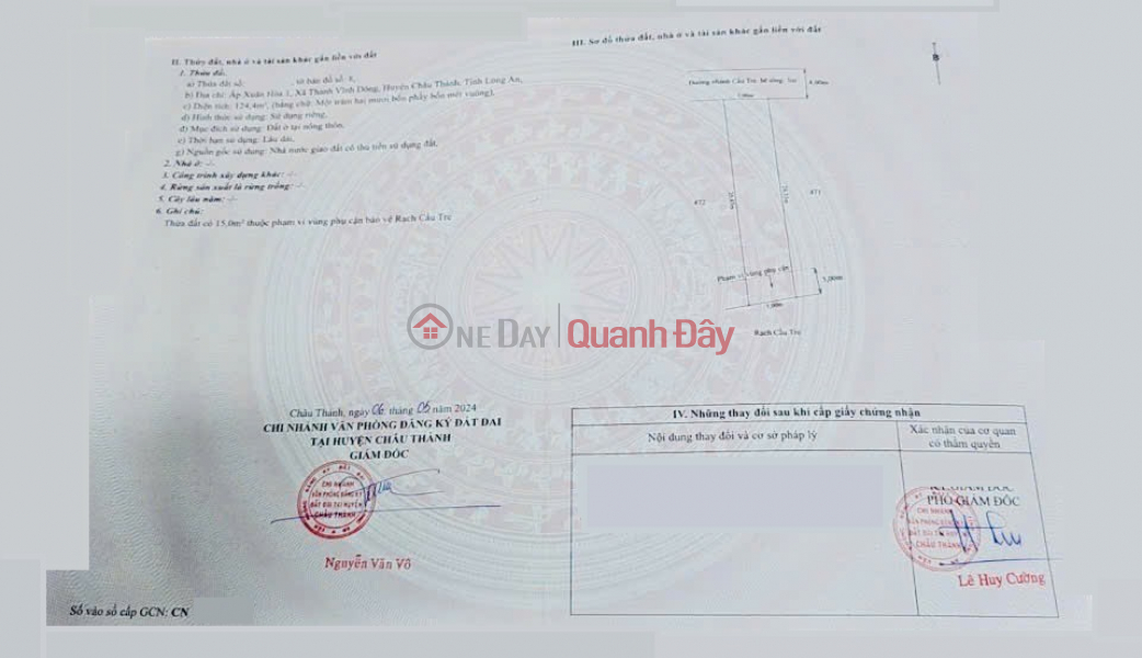 Bán đất thổ cư chính chủ – vị trí trung tâm xã Niêm yết bán