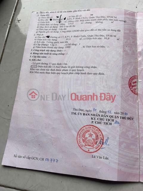 Owner Needs to Sell Urgently a House with 1 Ground Floor and 2 Floors, in Binh Chieu, Thu Duc District, Ho Chi Minh City _0