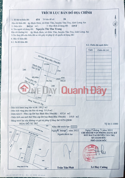 Bán gấp lô đất thổ có nhà mặt tiền sông Vàm Cỏ Tây giá 2,1 tỷ, Việt Nam Bán đ 2,1 tỷ