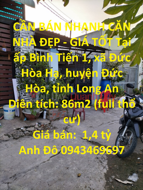 CẦN BÁN NHANH CĂN NHÀ ĐẸP - GIÁ TỐT Tại Đức Hòa, Long An _0