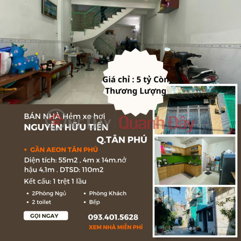 CHÍNH CHỦ bán nhà HXH Nguyễn Hữu Tiến 55m2, 1Lầu, 5tỷ _0