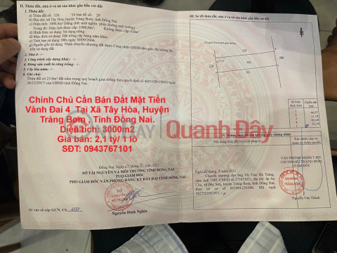 Owner Needs to Sell Land Frontage on Ring Road 4 in Tay Hoa Commune, Trang Bom District, Dong Nai Province. _0