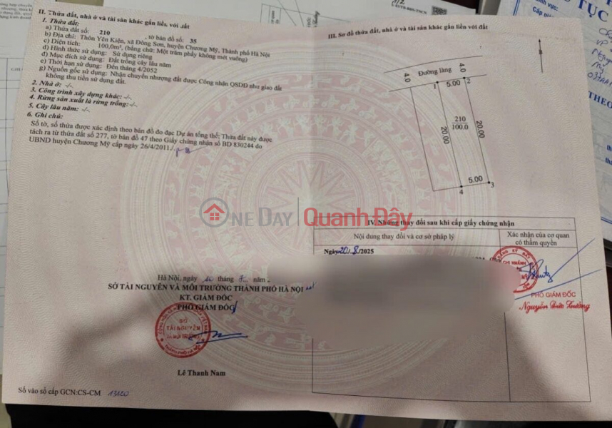 LÔ ĐẤT QUÁ ĐẸP 100M TẠI ĐÔNG SƠN-CHƯƠNG MỸ-HÀ NỘI, Việt Nam | Bán, đ 10 triệu