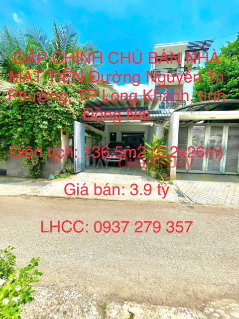 URGENT OWNER SELLS HOUSE WITH FRONTAGE ON Nguyen Tri Phuong Street, Long Khanh City, Dong Nai Province _0