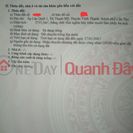 Chính Chủ Cần Bán Lô Đất Tại Đường Quốc lộ 80, Xã Thạnh Mỹ, Huyện Vĩnh Thạnh, Cần Thơ _0