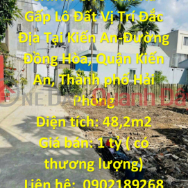 The owner urgently needs to leave the plot of land in a prime location in Kien An-Hai Phong city _0