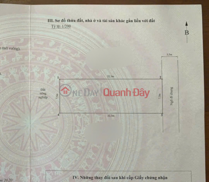 Bán lô đất mặt ngõi diện tích 167M ngang 7,5m Đằng Hải Hải An Niêm yết bán