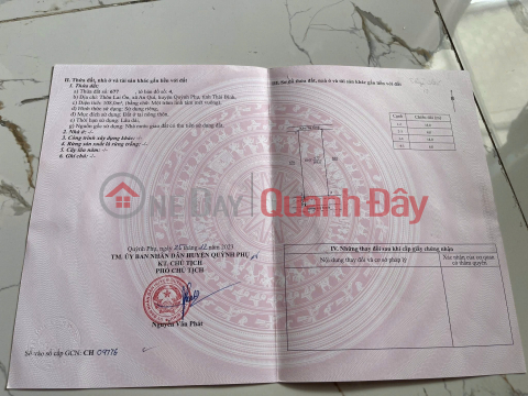 Land owned by the owner - good price. Lai On Hamlet, An Quy Commune, Quynh Phu District, former Thai Binh Province. _0