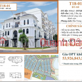 Bán Biệt thự - Shophouse Vinhomes, DT 404m2, 4 tầng, 3 mặt tiền Chỉ 53.9 tỷ _0