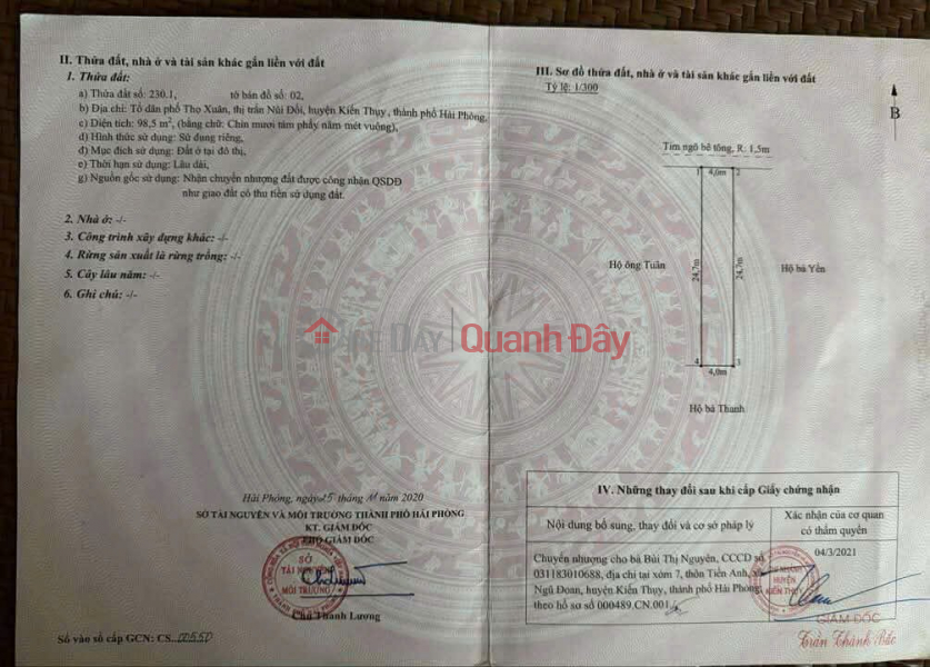 Trung tâm Núi Đối – 98.5m² giá rẻ 1x triệu/m² ZALO 0567 222 555 Niêm yết bán