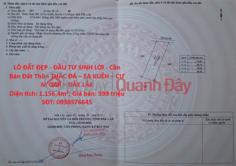PRIME LAND PLOT - PROFITABLE INVESTMENT - Land for Sale in Thac Da Village, Ea Kueh Commune, Cu M'gar District, Dak Lak Province _0
