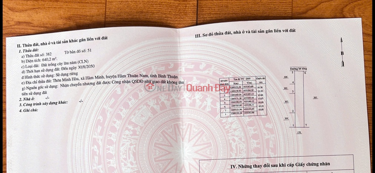 HOT HOT - 3 LOTS OF LAND FOR SALE IN Ham Minh Commune, Ham Thuan Nam District, Binh Thuan Province, Vietnam, Sales, đ 650 Million