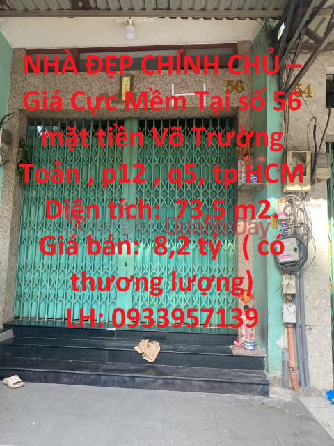 GENUINE BEAUTIFUL HOUSE – Extremely Soft Price At Vo Truong Toan Front _0