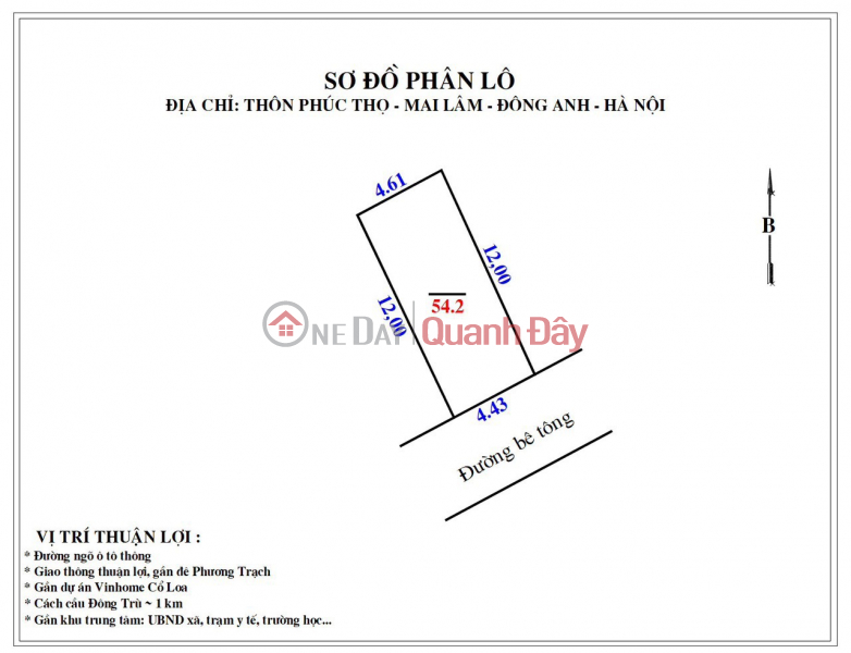 Property Search Vietnam | OneDay | Residential | Sales Listings FOR SALE land 54.2 m2, Phuc Tho, Mai Lam, Dong Anh, Hanoi. Pine cars