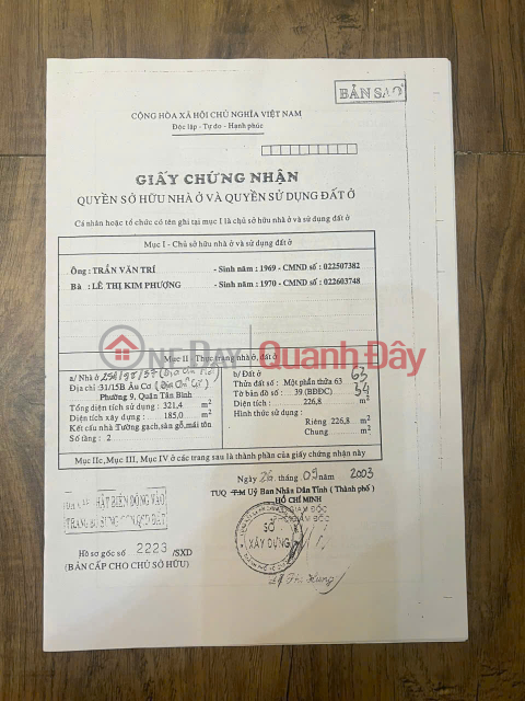 Chính Chủ Bán HXH Âu Cơ, Phường 9, Tân Bình: 8.5x24.14m, Giá Tốt Nhất Thị Trường Chỉ 27.5 Tỷ! _0