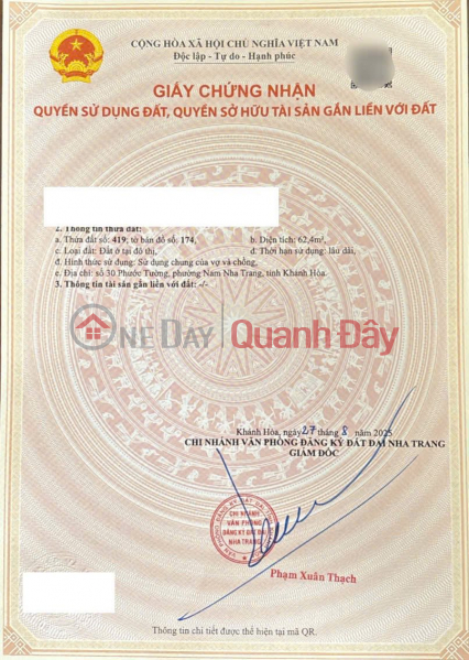 LAND FOR SALE IN PHUOC TUONG ALLEY, PHUOC LONG, NHA TRANG | Vietnam Sales | đ 2.2 Billion