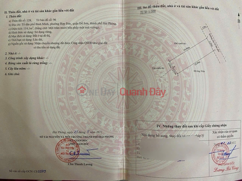 4 billion - 850m2 Nam Do Son Zalo 0567222555, Vietnam Sales đ 4 Billion