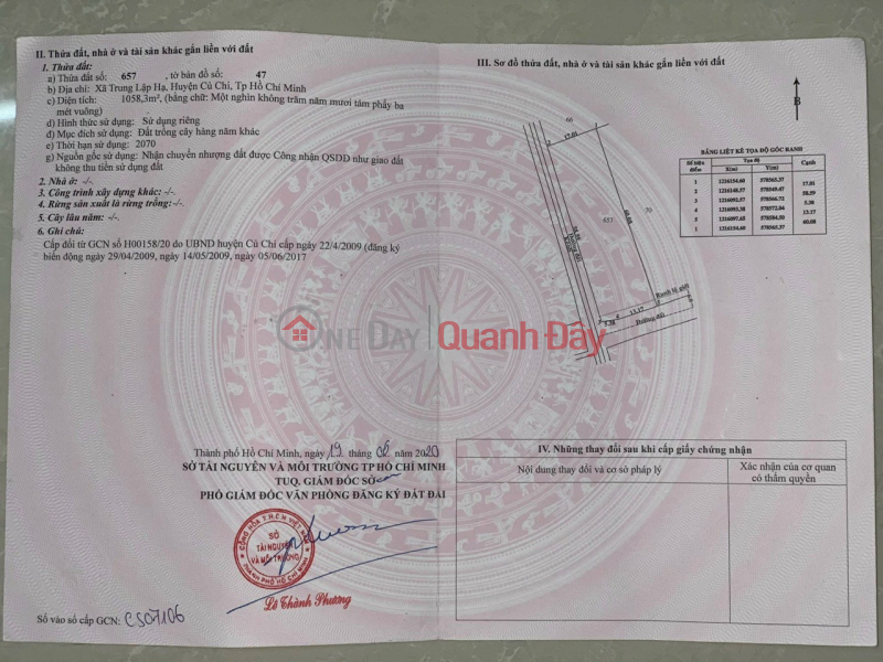 Property Search Vietnam | OneDay | Residential Sales Listings, PRIME LOCATION LAND - GREAT PRICE Selling quickly: 3 plots of land with two street frontages in Cu Chi District, Ho Chi Minh City.