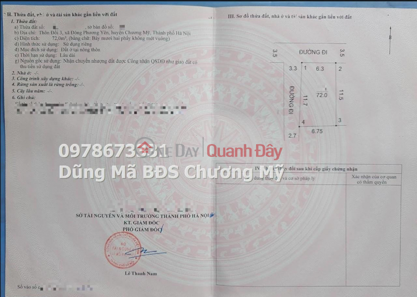 Property Search Vietnam | OneDay | Residential, Sales Listings PRICE ONLY 1TY8 TO OWN A BEAUTIFUL LOT OF LAND IN DONG PHUONG YEN-CHUONG MY