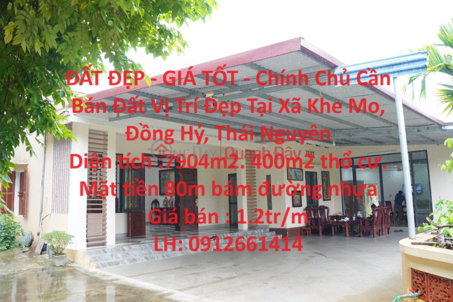 ĐẤT ĐẸP - GIÁ TỐT - Chính Chủ Cần Bán Đất Vị Trí Đẹp Tại Xã Khe Mo, Đồng Hỷ, Thái Nguyên Niêm yết bán