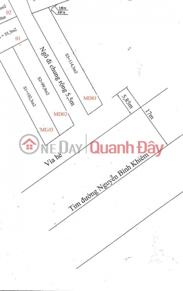 Bán 3 lô đất mặt đường Nguyễn Bỉnh Khiêm, Đông Hải 1, giá 46.8 tr/m2 Niêm yết bán