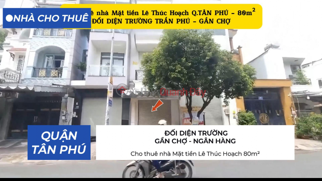 House for rent on Le Thuc Hoach Street, 80m² - OPPOSITE TRAN PHU SCHOOL Rental Listings