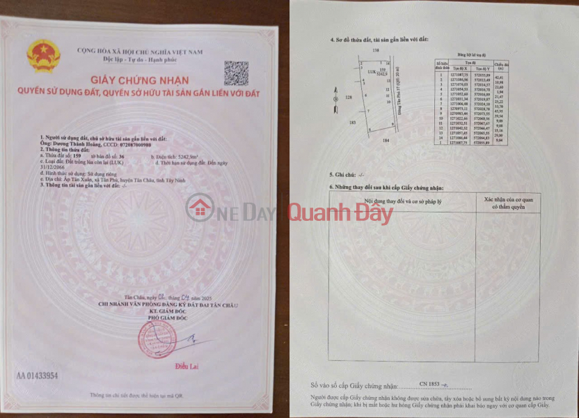 Property Search Vietnam | OneDay | Residential, Sales Listings, LAND IN GOOD LOCATION - GOOD PRICE - Owner Needs To Sell Land At Cho Chieu, Tan Phu, Tan Chau, Tay Ninh