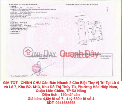 GIÁ TỐT - CHÍNH CHỦ Cần Bán Nhanh 2 Căn Biệt Thự Vị Trí Tại Quận Liên Chiểu, TP Đà Nẵng _0