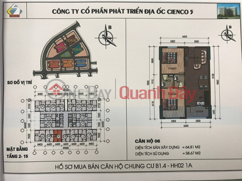 Chính chủ bán căn hộ 65m2 rẻ nhất Kđt Thanh Hà Cienco 5 _0