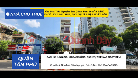 House for rent on Nguyen Son Street, Tan Phu District, 76m², 4 floors - next to market and intersection. _0