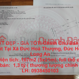 ĐẤT ĐẸP - GIÁ TỐT! Chính Chủ Bán Lô Đất Tại Xã Đức Hoà Thượng, Đức Hoà, Long An _0