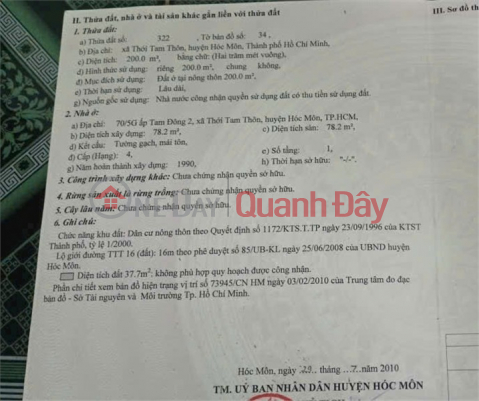 BEAUTIFUL LAND - GOOD PRICE - OWNER NEEDS TO SELL At 70\/5, Thoi Tam Thon 16 Street, Thoi Tam Thon Commune _0