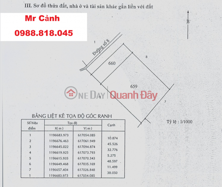 Land for sale 2215m2 Thu Duc district, HCMC, 2215m2, corner lot, 38m frontage, car access. Price 72 billion Sales Listings