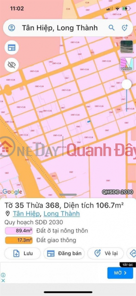 đ 1,5 tỷ | ĐẤT CHÍNH CHỦ - CẦN BÁN LÔ ĐẤT TIỀM NĂNG FULL THỔ CƯ TẠI huyện Long Thành, tỉnh Đồng Nai.