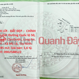 PROFITABLE INVESTMENT - PRIME LAND - DIRECT OWNER Land for Sale on National Highway 50, My Le Commune, Can Duoc District, Long An Province. _0