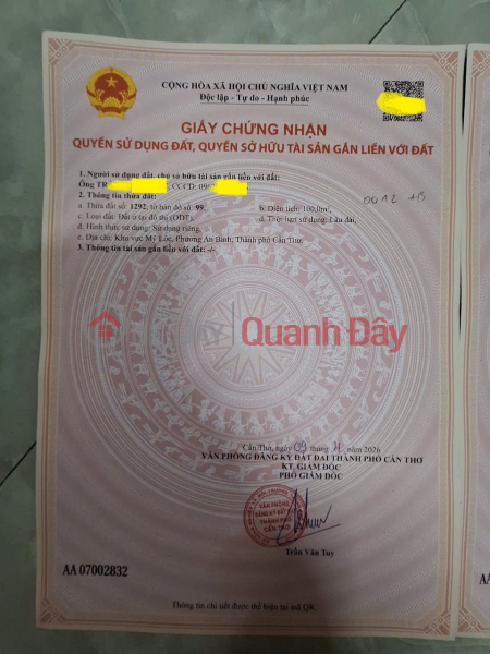 Property Search Vietnam | OneDay | Nhà ở Niêm yết bán | ĐẤT ĐẸP - GIÁ TỐT - CHÍNH CHỦ Cần Bán đất Ấp Mỹ Lộc, Xã Mỹ khánh, Huyện Phong Điền, Cần Thơ.