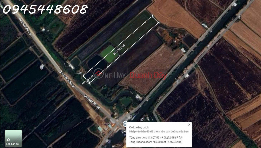 Selling 11 plots of land with frontage on the national defense dike, Hon Dat commune, An Giang province. | Vietnam Sales đ 330 Million