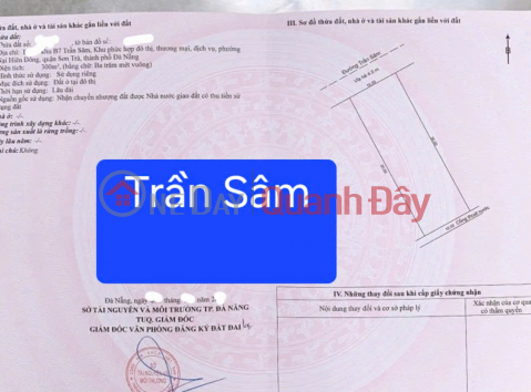 Bán đất đường Trần Sâm - Nại Hiên Đông, Sơn Trà _0