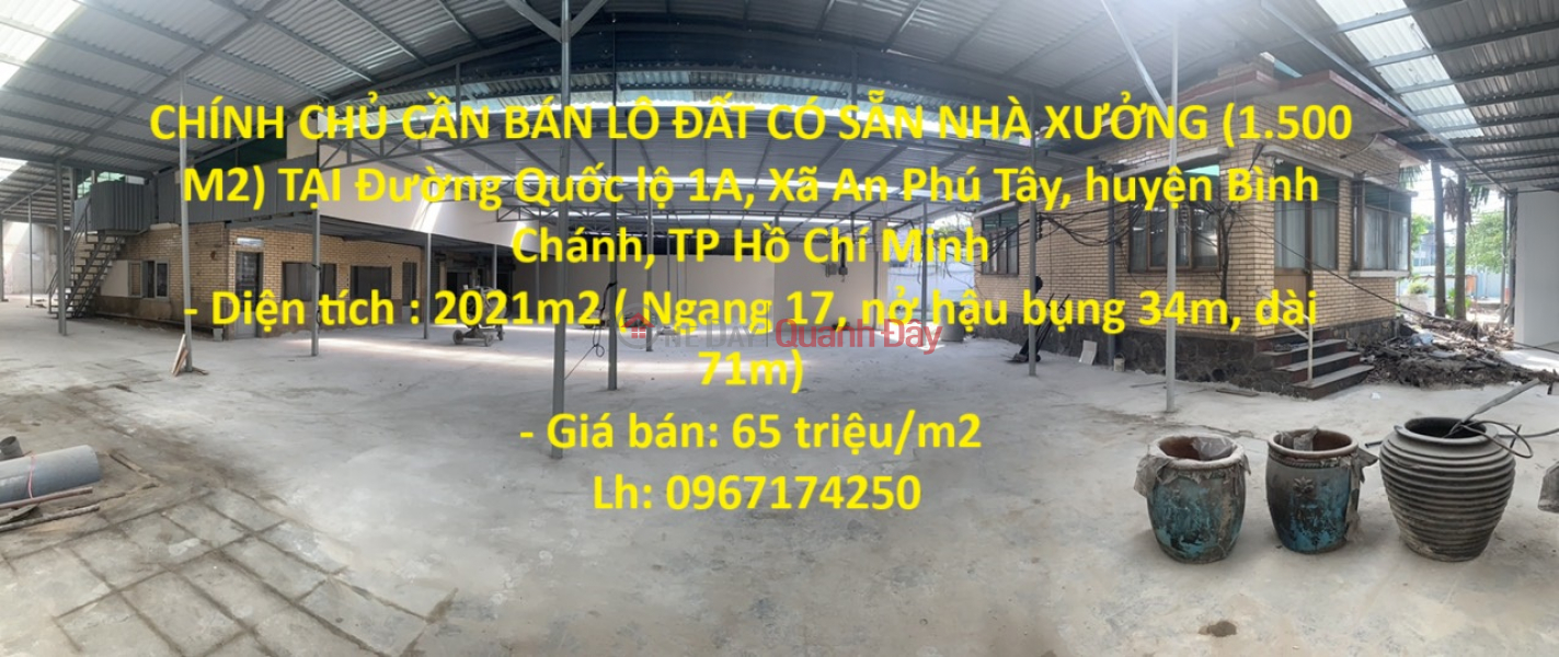 GENERAL FOR SALE LAND POT WITH FACTORY (1,500 M2) AT Binh Chanh District Center Sales Listings