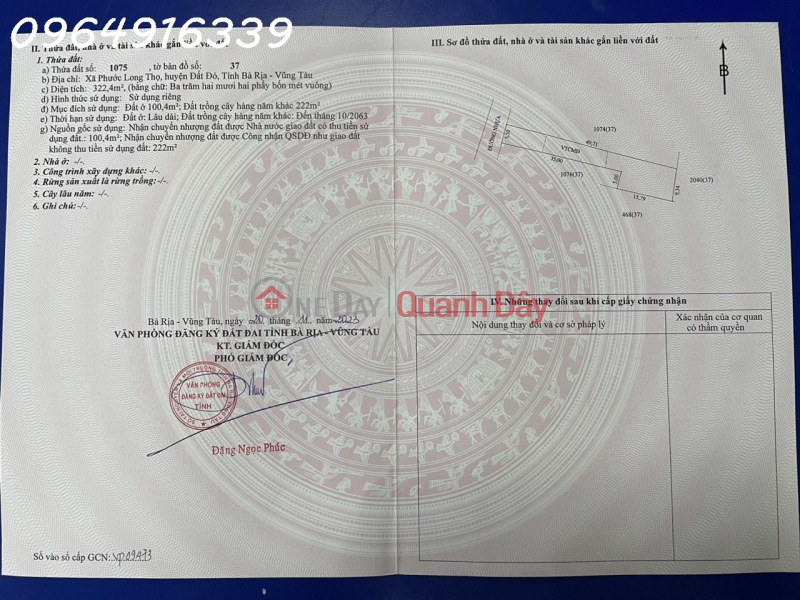 Up to 4 plots of land on Pham Hung asphalt road, 100m from National Highway 55 Sales Listings