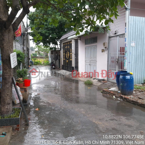 Chính chủ Bán đất hẻm số 33 đường số 8, P. Linh Xuân, Quận Thủ Đức (nay là phường Linh Xuân),HCM, Miễn TG _0