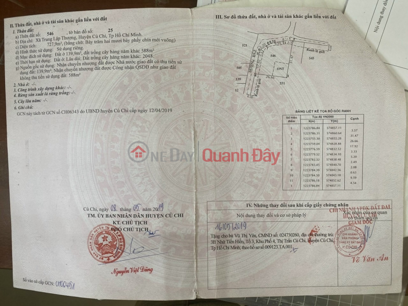 đ 3.85 Billion, Residential land for sale, corner, 2 frontages, asphalt road No. 723, 10m wide