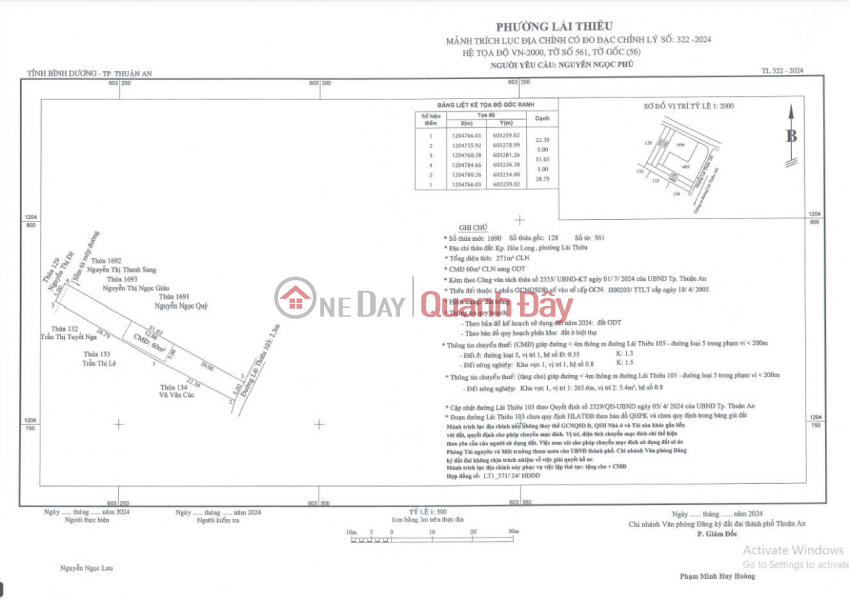 đ 2,8 tỷ | Đất thổ cư tại Phường Lái Thiêu, Thuận An, BD 2,8 tỷ/260m2