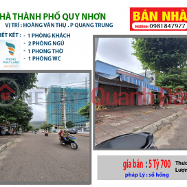 BÁN NHÀ MẶT TIỀN HOÀNG VĂN THỤ. PHƯỜNG QUANG TRUNG. TP QUY NHƠN _0