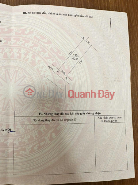 OWNER NEEDS TO SELL 40 M2 RESETTLEMENT AREA IN GIA LAM, PRICE 8.3 BILLION VND - CONTACT 0985865658 Sales Listings